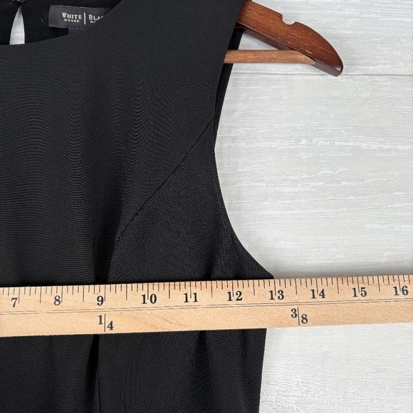 WHBM Black Sleeveless Flare Dress Midi Dress with Lace Netting Hem Line Size 00 - Picture 7 of 14